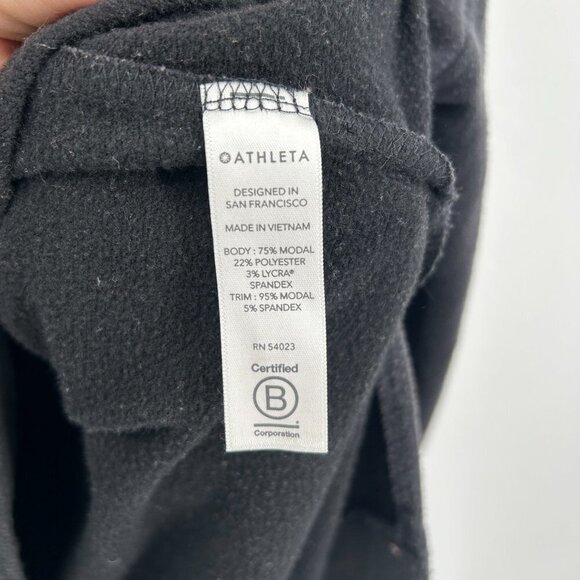ATHLETA Black Triumph Crew Neck Pullover Cozy Athleisure Sweater Size Large - Picture 6 of 6